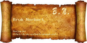 Bruk Norbert névjegykártya